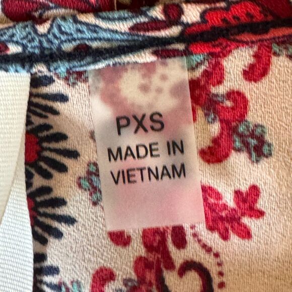 NY Collection Petite Blouse Women Floral Paisley Boho size Petite XS - Picture 3 of 11